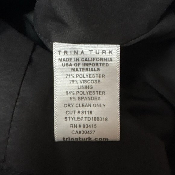 Trina Turk Metallic Striped Cocktail Evening Dress Multicolor Silver Red Size 0 - Picture 8 of 9